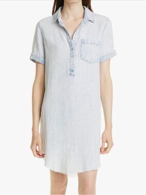 Light Wash Denim Shirt Dress